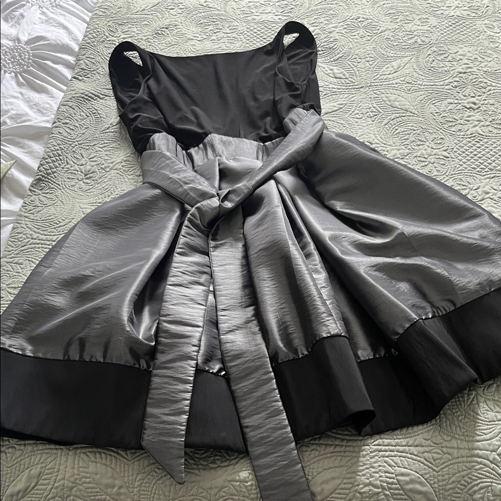 Elegant Laura Black and Silver Dress